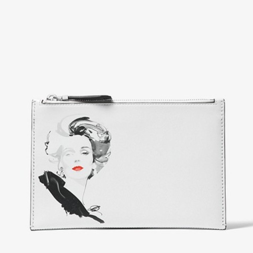 🥰 MK Marilyn Monroe Print Calf Leather Pouch